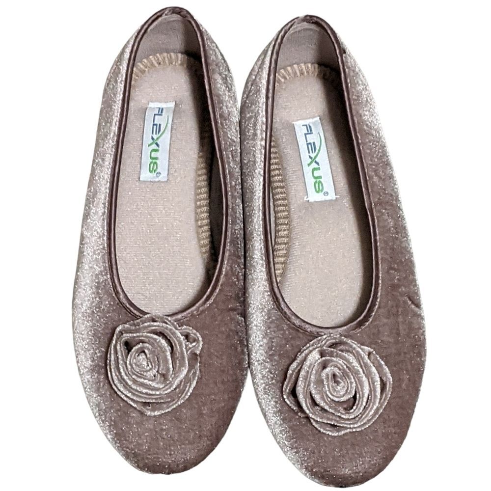 Flexus by Spring Step rose loud light grey velvet slipper ballet flat 38